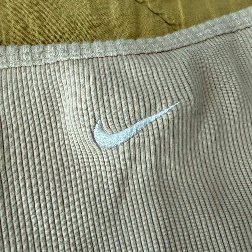 Nike Light Beige Ribbed Crop Top - Picture 2 of 8